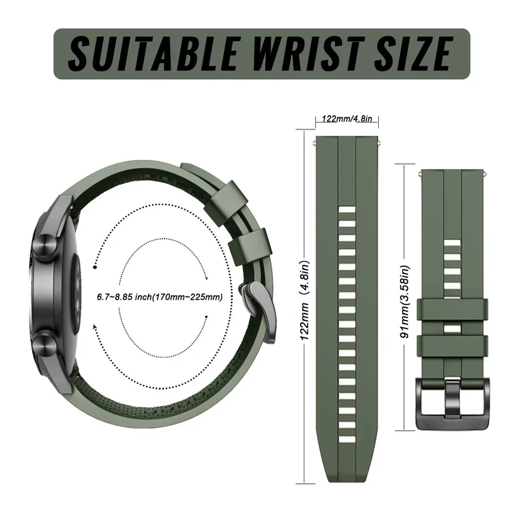Silicone Sport Watch Bands - Versatile 20mm/22mm Strap Collection