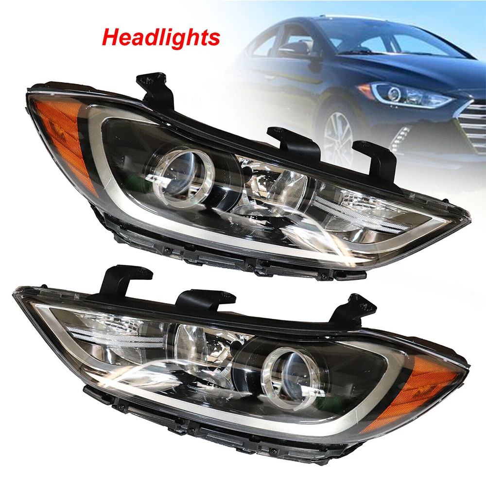 

Car Headlights Halogen Headlamp Fit for Hyundai Elantra 2017 2018 Left/Right Side Headlights Assembly Headlamps Kit