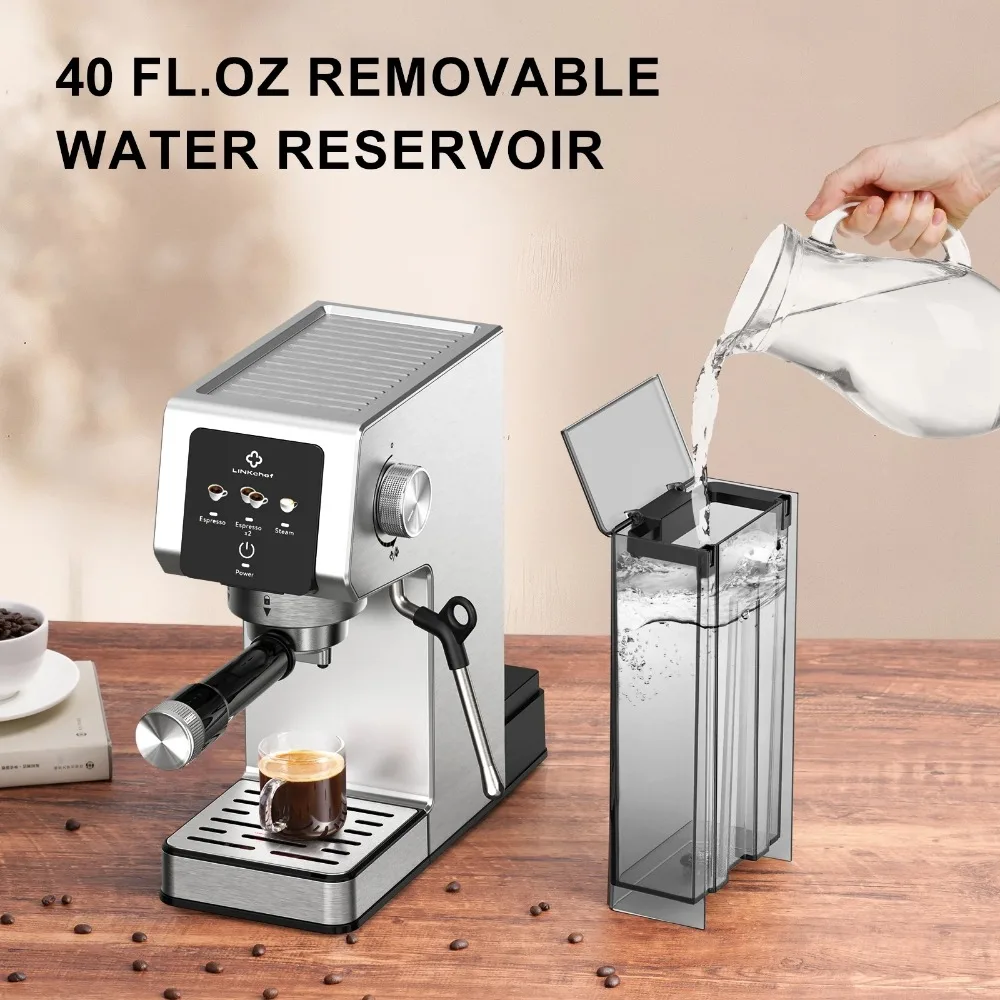 Machine 20 Bar, Professional Espresso Maker with Milk Frother Steam Wand 5