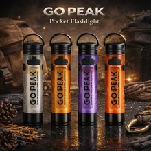 고피크 미니 포켓 LED 손전등 USB 충전식 토치 키체인 클립 캡 라이트 긴 사용시간 비상용 하이킹 캠핑 아웃도어