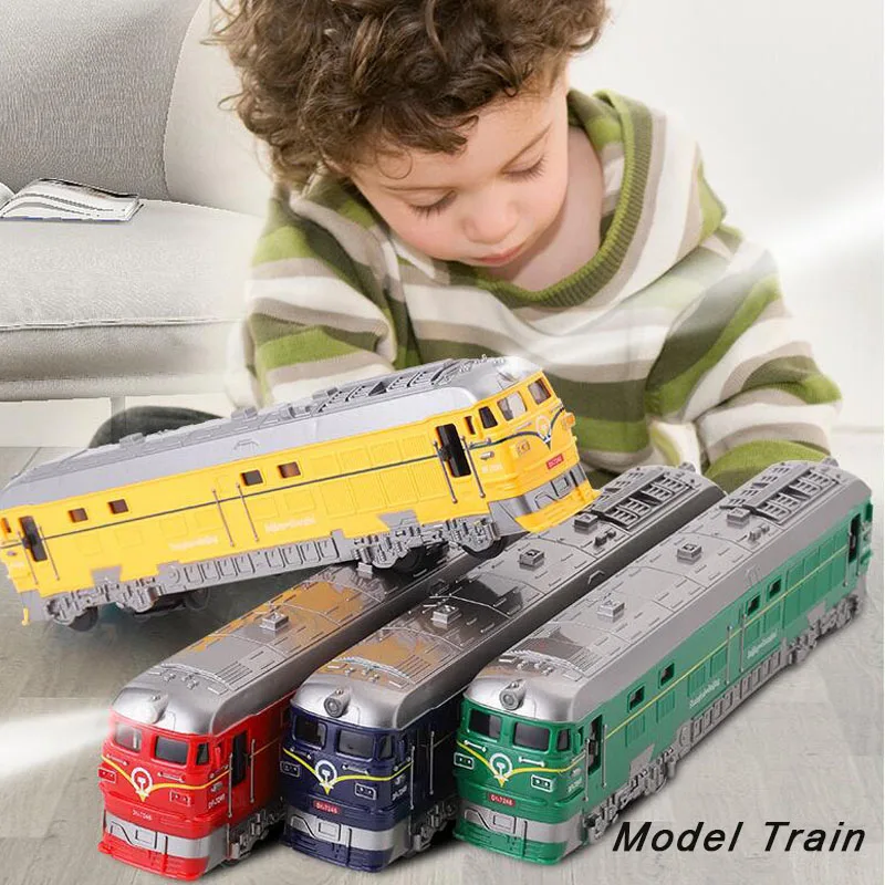 

1pc Simulation Railway Train Model ABS Plastic Vehicle Toys Size 23*5*3cm Birthday Gift for Children With Sound and Lights