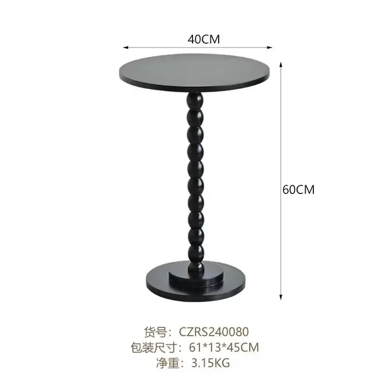 שולחן צד אמריקאי רטרו צרפתי מעץ מלא שולחן קפה קטן לסלון ספה שולחנות פינה מרפסת שולחנות עגולים