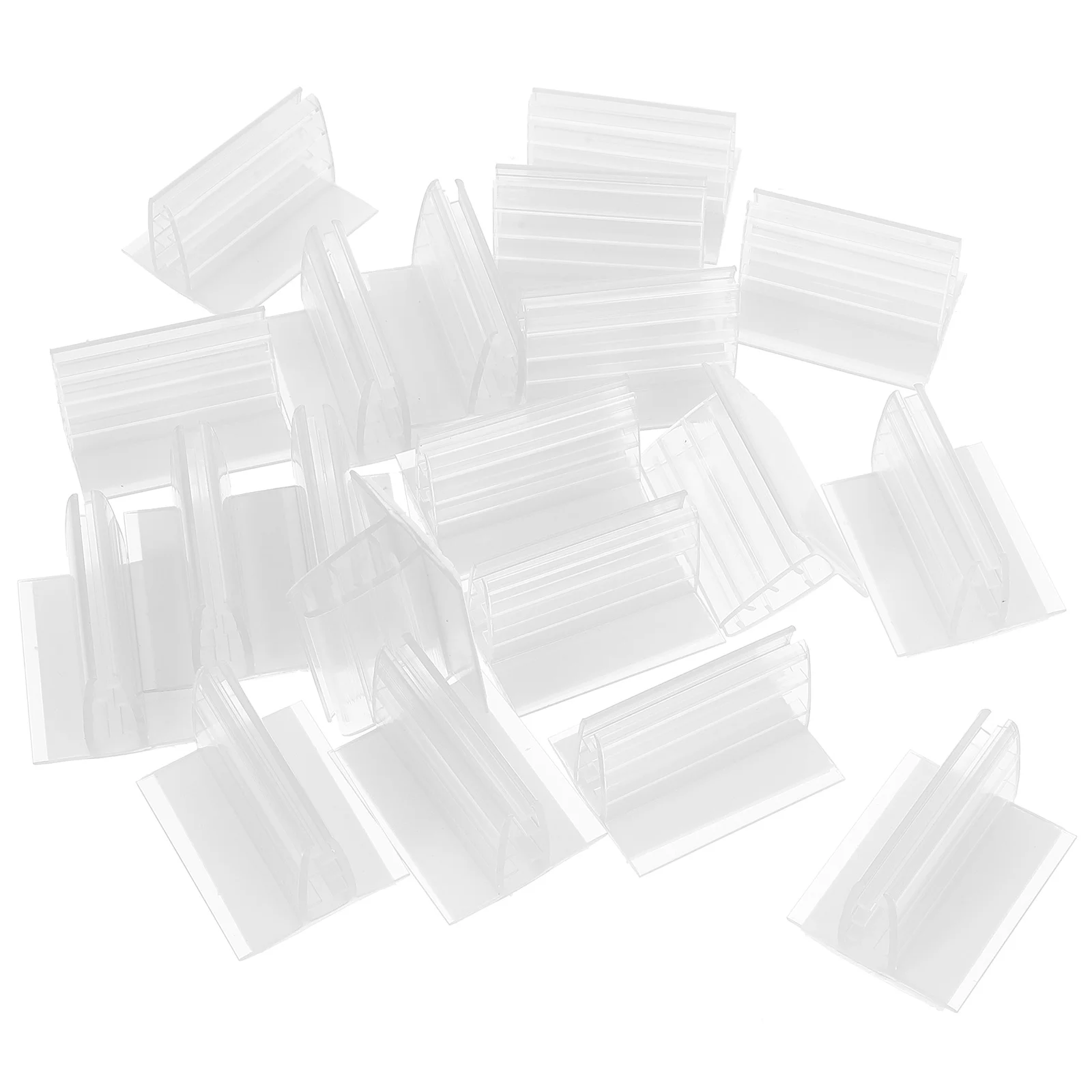 

20 Pcs Self Adhesive Sign Holder Sneeze Panel Holders Labels Ticket Stand Picture for Centerpieces Mini Guard