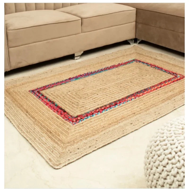 

Rug 100% Jute Cotton Reversible Runner Handmade Carpet Living Modern Area Rugs