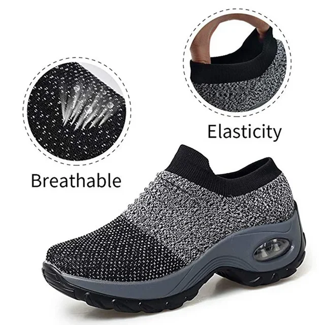Fashion Women's Casual Sneakers Summer Comfort Mesh Running Shoes Breathable Cushion Black Sneakers for Women 2023 Student Shoes 2