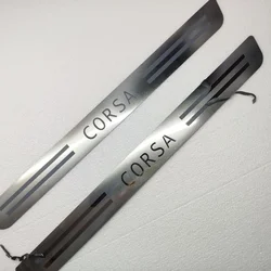 Stainless Steel Door Sill Scuff Plate Trim & Kick Pedal Protectors (Silver)