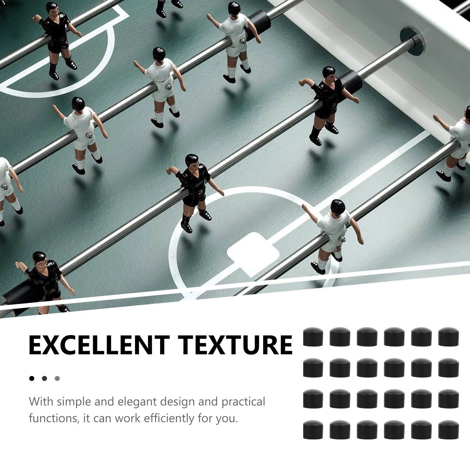 24 Pcs Football Machine Cap Foldable Foosball Table Accessories Caps Feet Covers Protector
