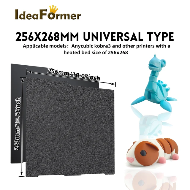 Piano Stampa PEI Per Anycubic Kobra 3 - Doppia Faccia Liscia/Texture, 256x268mm - Foto 3