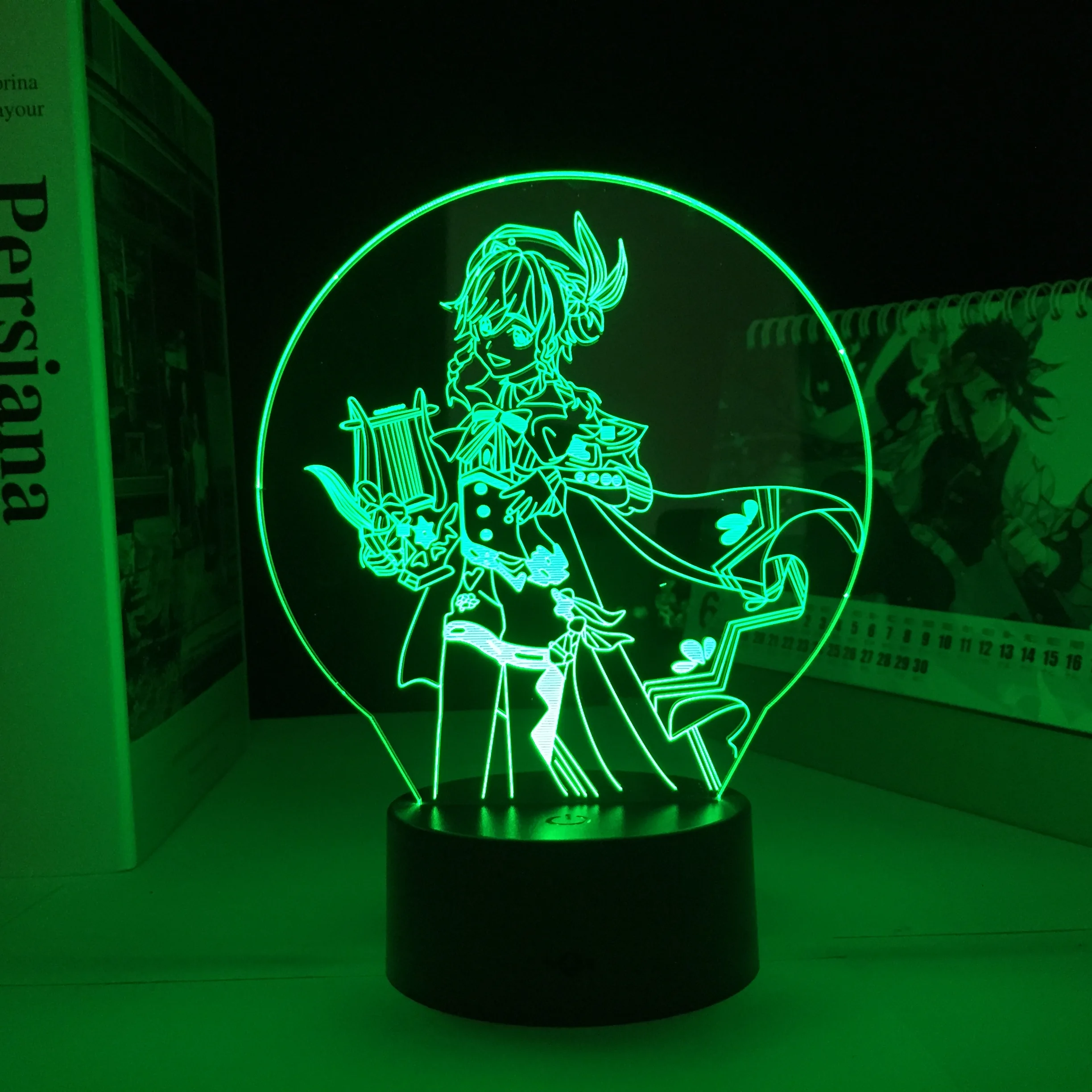 Lâmpada de Impacto Decoração da Casa Genshin Acrílico Night Light Venti Jogo Figura 3d Luz Dropshipping Melhor Negócio Transporte Rápido Led 3 Computers & Electronics