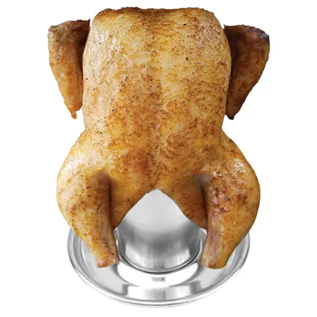 Grillezés Erős Rozsdamentes Acél Álló Stílusú Csirke Pörkölt Állvány Kempingellátás - Image 3