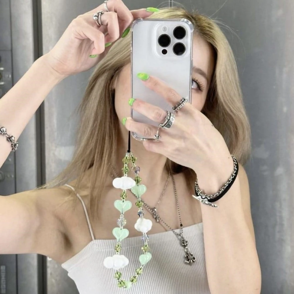 Meefisher Cordino Phone Charm Y2K Con Orso, Fragola, Farfalla - Accessorio Estetico Per Borsa, Zaino, AirPods