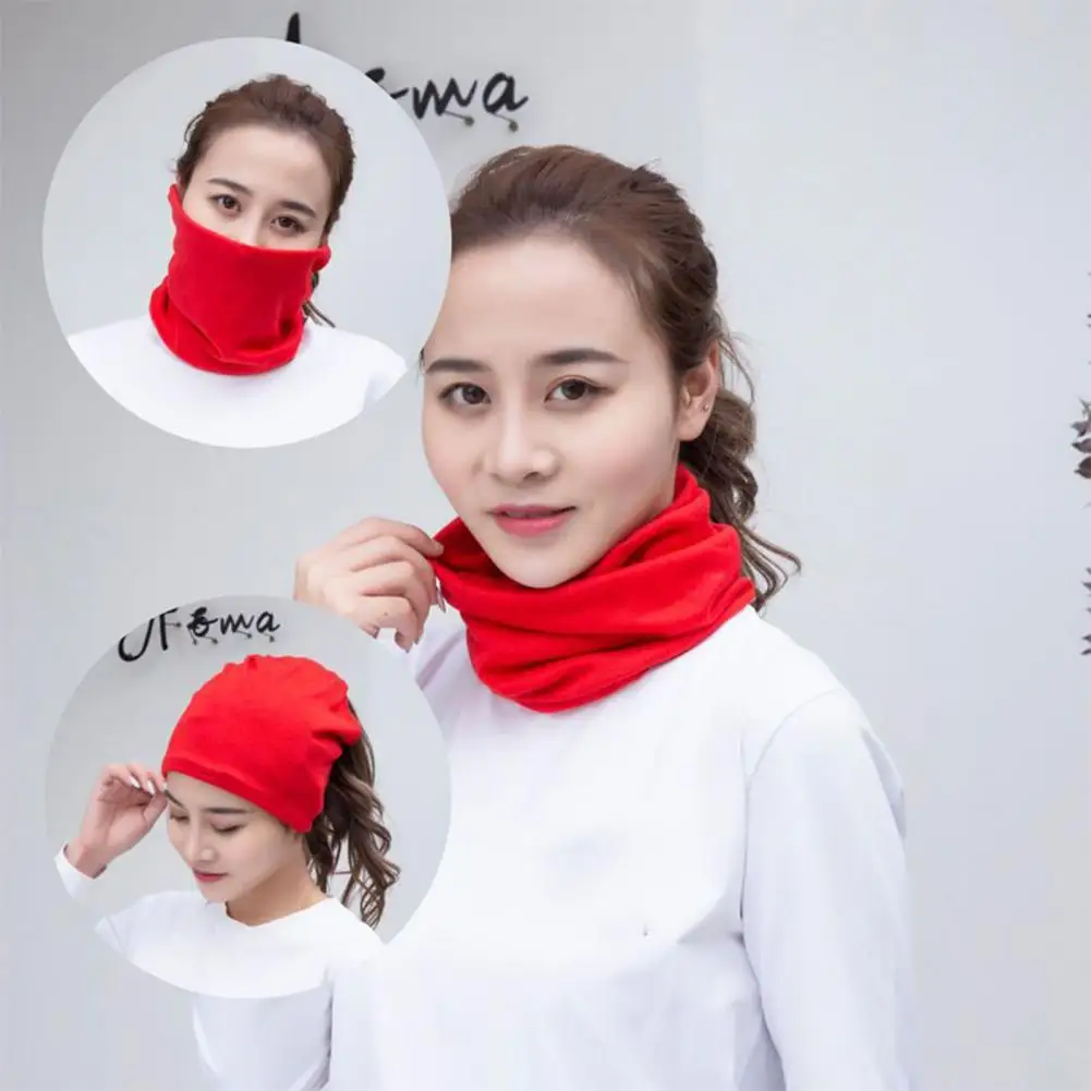 Winter Neck Wrap Multifunctional Printed Women's Winter Scarf Thick Soft Warm Knitted Neck Warmer for Cycling Outdoor Activities