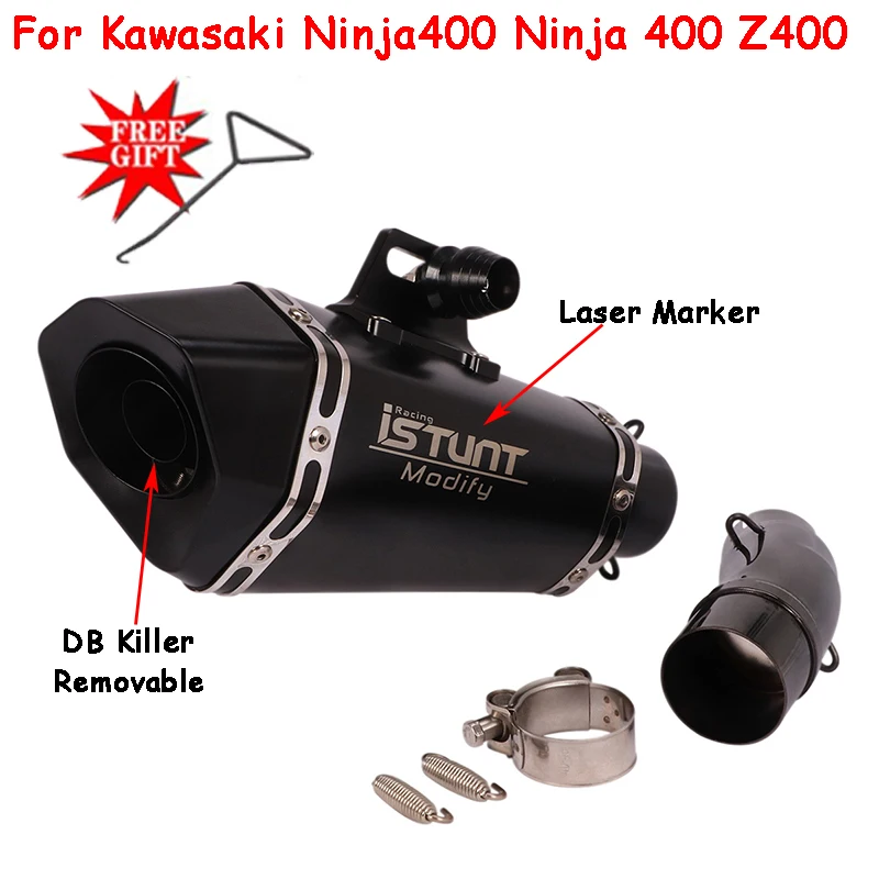 スリップオンカワサキ Ninja400 忍者 400 Z400 2018-2022 オートバイ黒
