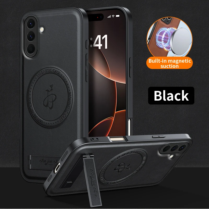 Premium Business Leather Kickstand Case with Magnetic Shockproof Protection