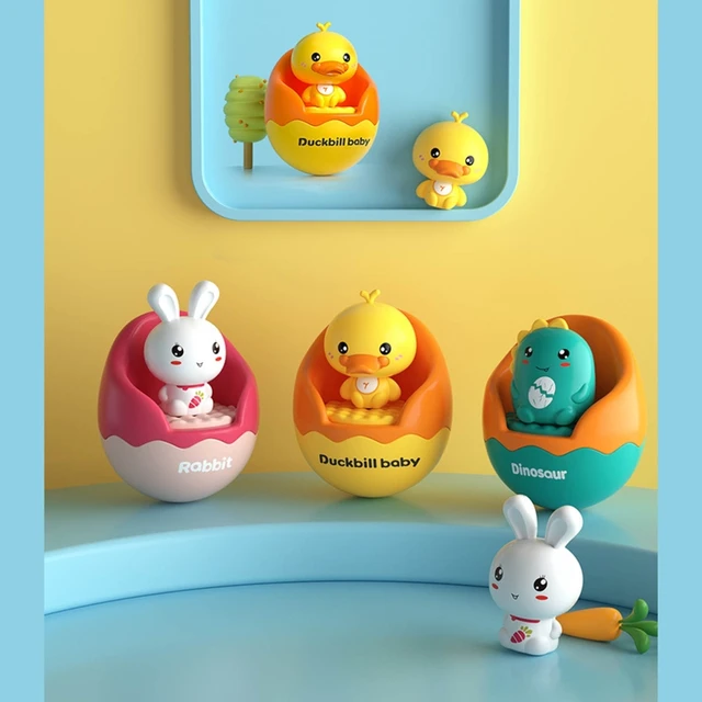 Baby Tumbler Bath Toy Duck/Bunny/Dinosaur Infant Shower Toy Sounding Roly-Poly Interactive Toy Toddler Education Gift 2