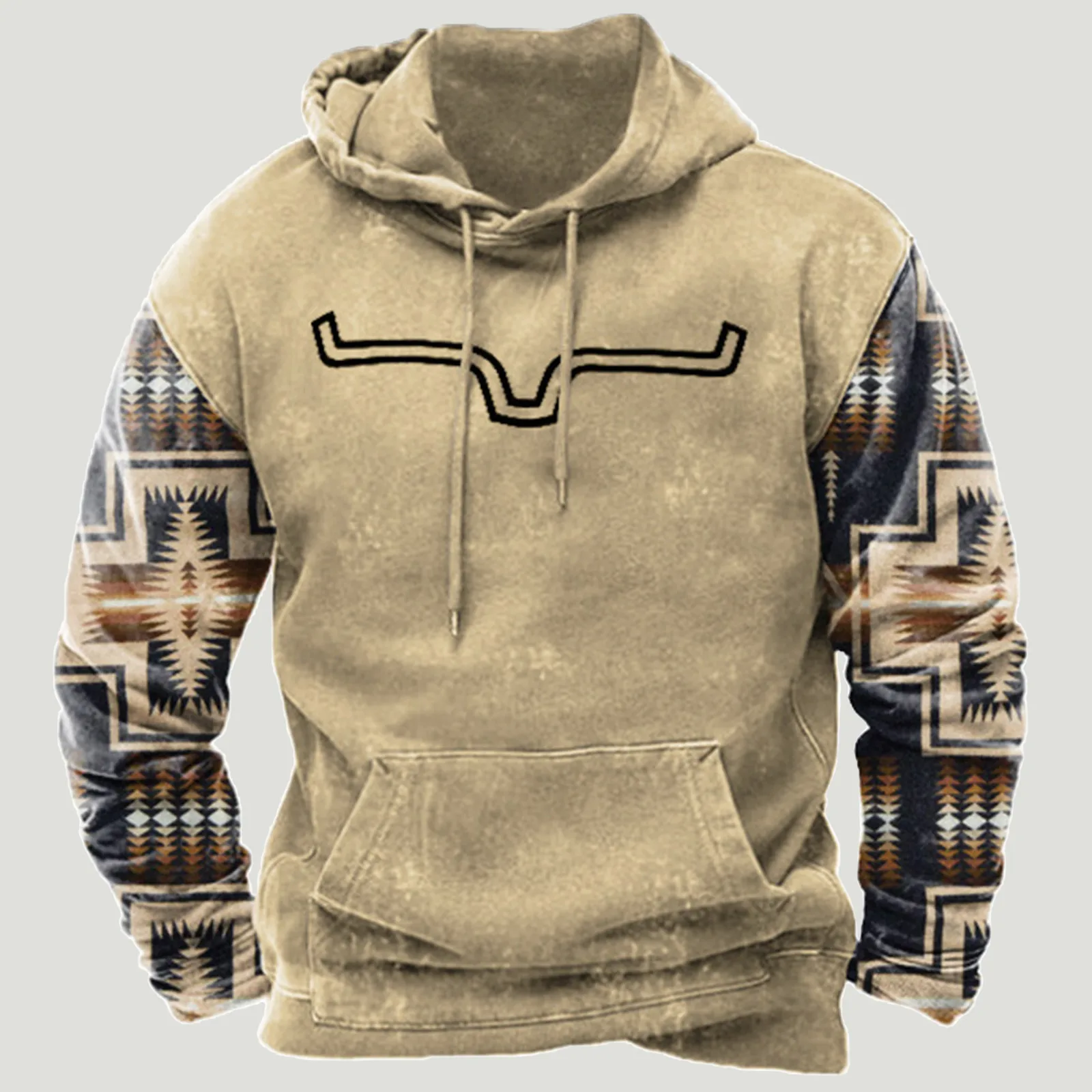 

Geometric Print Ethnic Sweatshirt Men Western Aztec Patchwork Hoodie Traditional Pattern Pullover Women Hiphop African Clothes