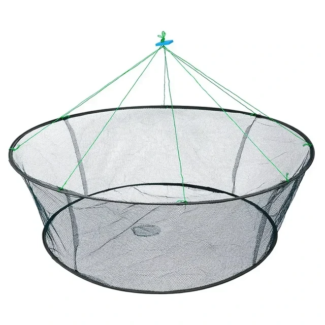 Foldable Drop Net Fishing Landing Prawn Bait Crab Shrimp Pier Harbour Pond  Mesh for Vertical Shore