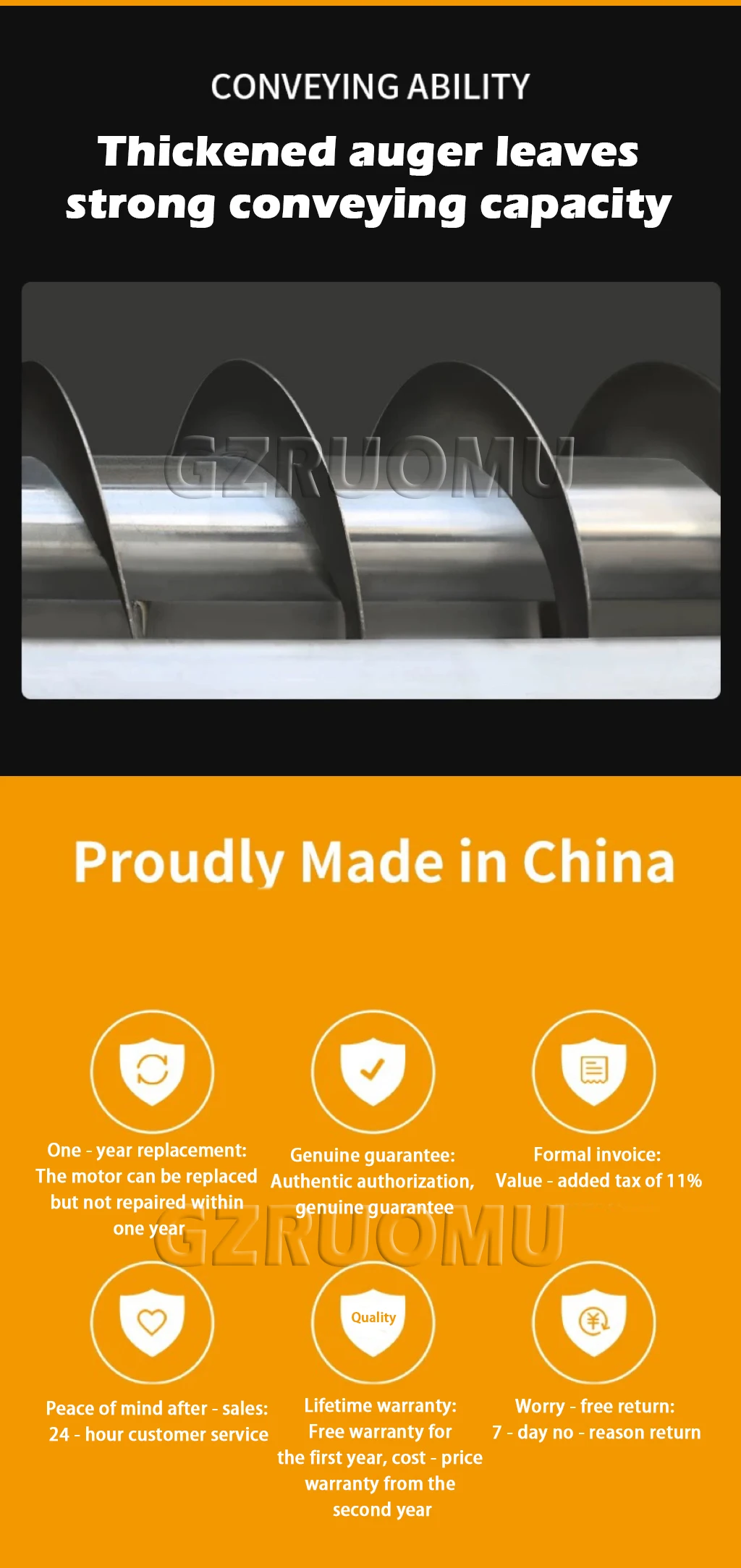 Stainless Steel Vertical Screw Conveyor Feeder Hoist For Rice Plastic Powder Gra