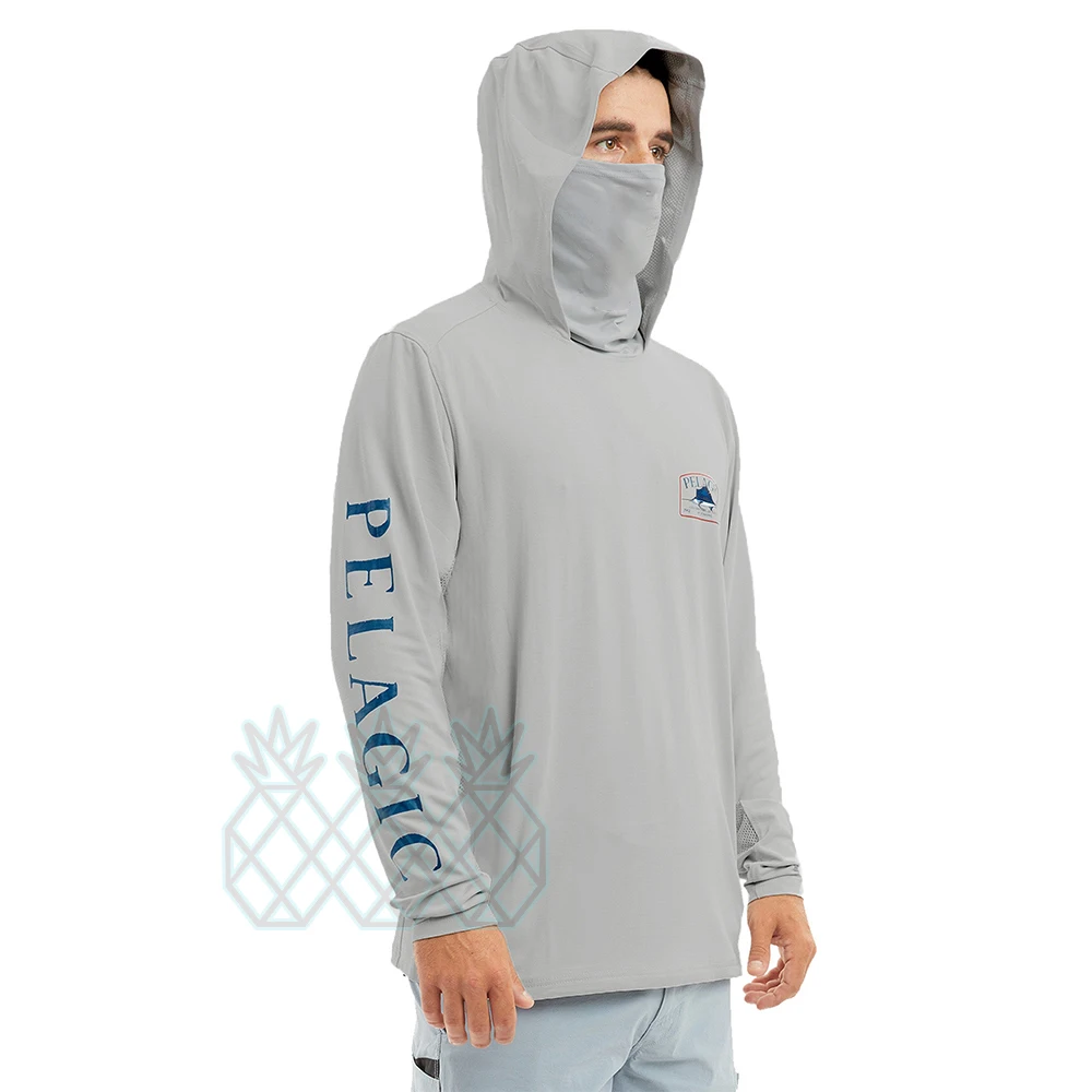 Pelagic Hoodie Fishing Shirts Summer Long Sleeve Performance Fish Tops Wear  Anti-uv Breathable Face Mask UPF 50+ Climb Clothing