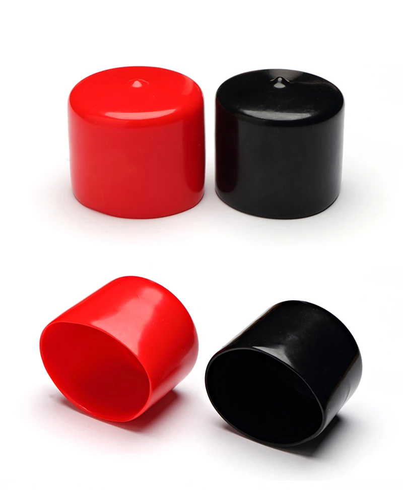 Black Red 1.3-90mm Rubber Cap Seals Nuts Silicone Sleeve Stopper Plugs Soft Cover End Caps Thread Protection Protective Lid Plug
