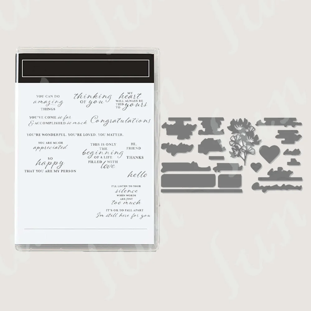 

2023 New Arrival Handmade Clear Stamped Pattern Transparent Silicone Stamp Metal Cut Greeting Card Scrapbooking Diary Decoration