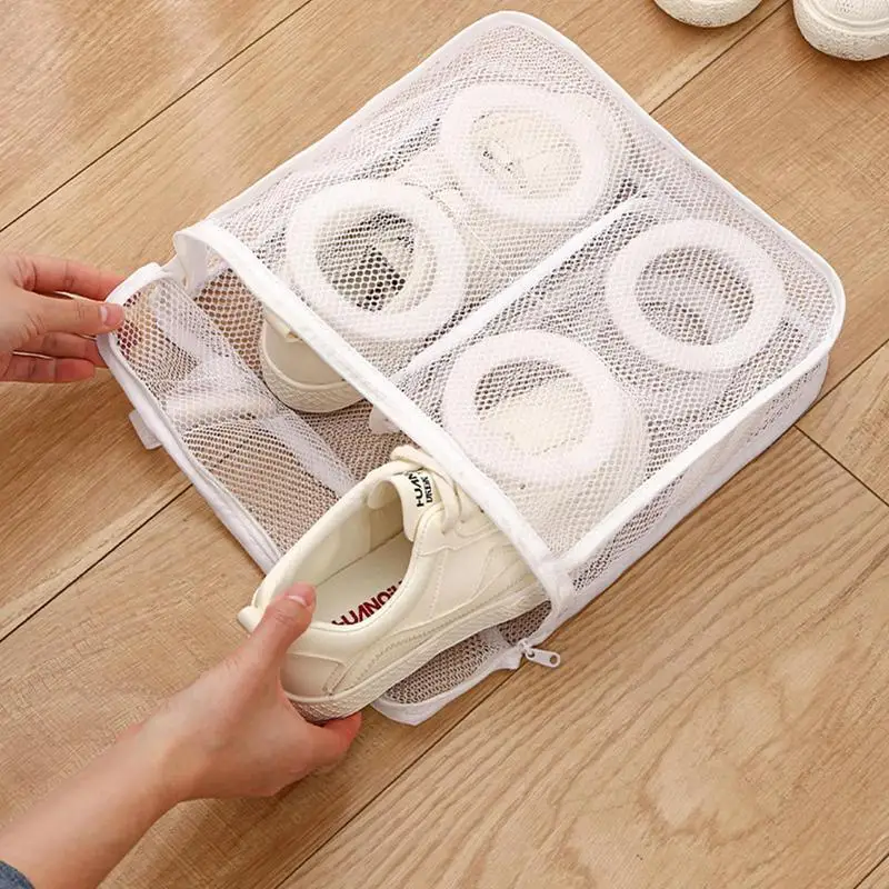 세탁기 신발 가방 여행 신발 보관 가방, 휴대용 메쉬 세탁 가방, 변형 방지 보호 의류 정리함