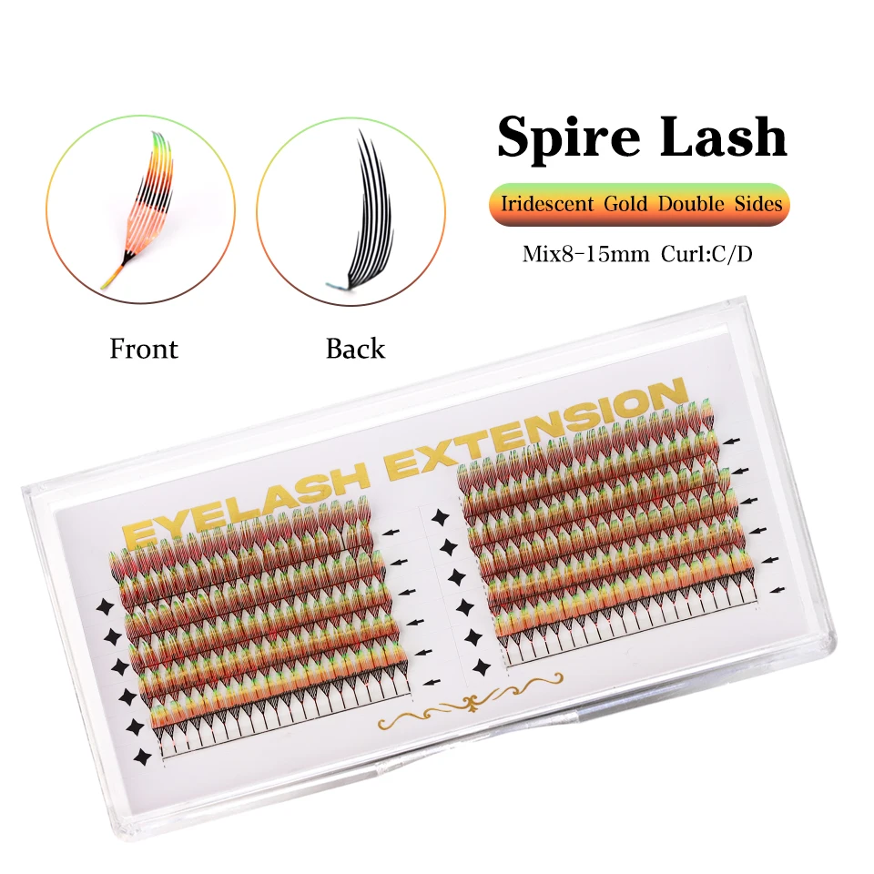 lashrujade Comic Spire Vorgefertigte Fächer Wimpernverlängerung Weicher 3D-Effekt Federförmige Wimpern Faux Nerz Russisches Volumen Make-up Wimpern – Detail 24