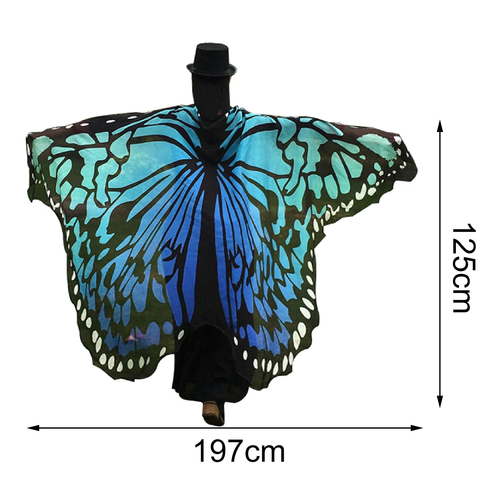 Fashion Butterfly Wing Polyester Beach Towel Cape Scarf Women Christmas Halloween Gift Summer Printed Towel Fashion Lady Clothes 4