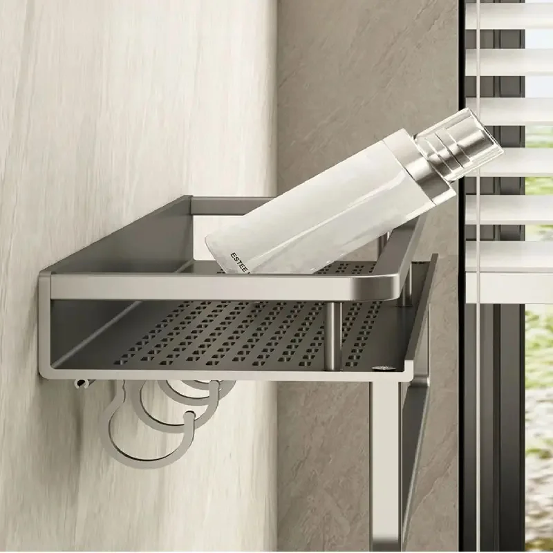 Storage rack gun gray bathroom storage rack towel rack cosmetics shelf for bathroom item storage