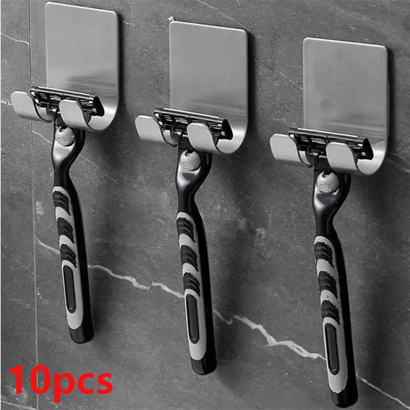 10pcsorMultifunctional hook Razor Holder Men Shaving Shaver Razor Stand Shelf Shaving Storage Rack Bathroom Hook Organizer