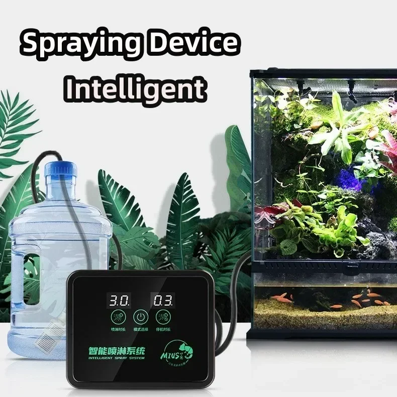 Aquarium Tank Vivarium Box Reptile Egg Incubator Reptile Basking Platform Reptile Intelligent Spray System Mist Rainforest Tank Spray System Kit Sprinkler Control Terrariums Humidifier Electronic Timer