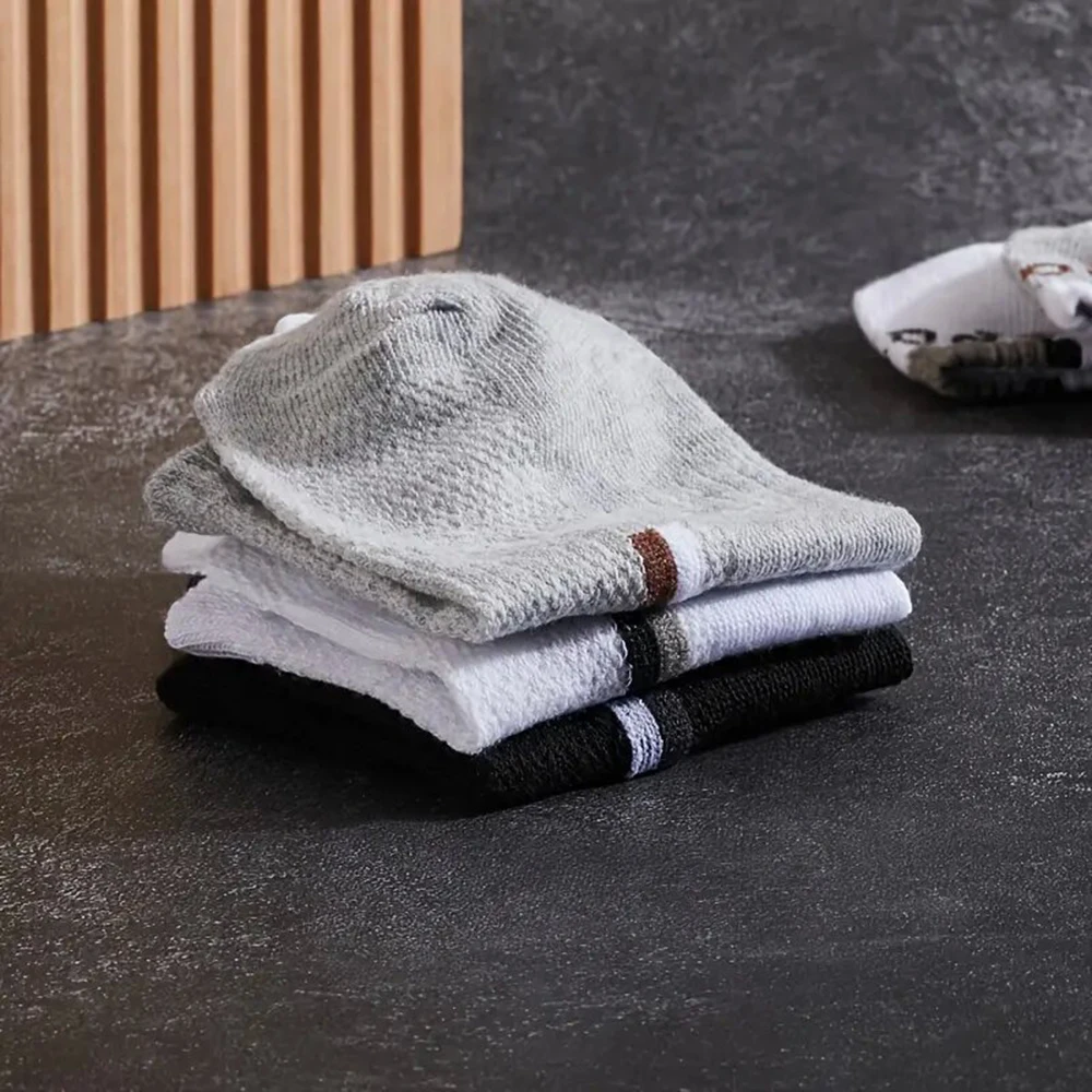 Short Socks 5 Pairs Men Fashionable Versatile Stripes Absorb Sweat Breathable Soft Comfortable Casual Ankle