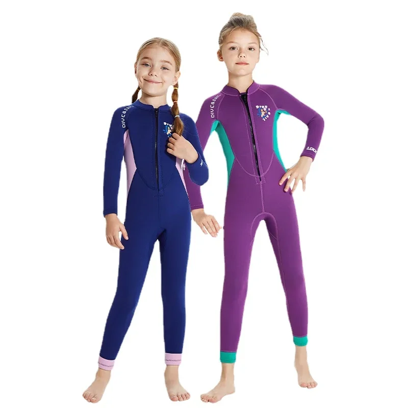 

Kids Surfing Wetsuit 2.5mm Neoprene Fullbody Diving Suit for Girl Scuba Swimwear Thick Swimsuit Water Sport Children Wet Suits