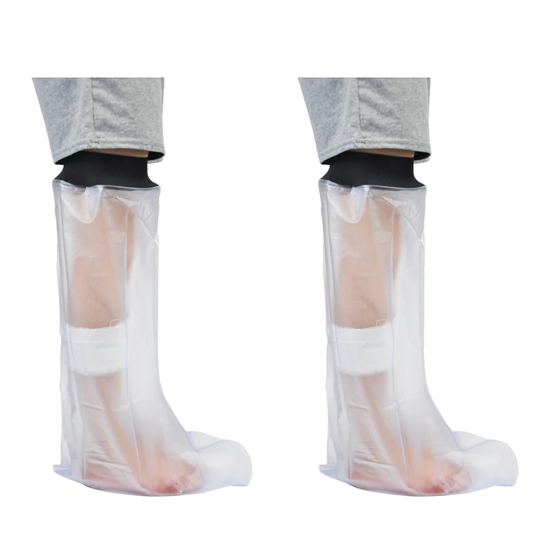 

2X Waterproof Cast Shower Cover Leg For Adults Foot And Lower Leg Cast Wounds Protector Showering Bath Accessories