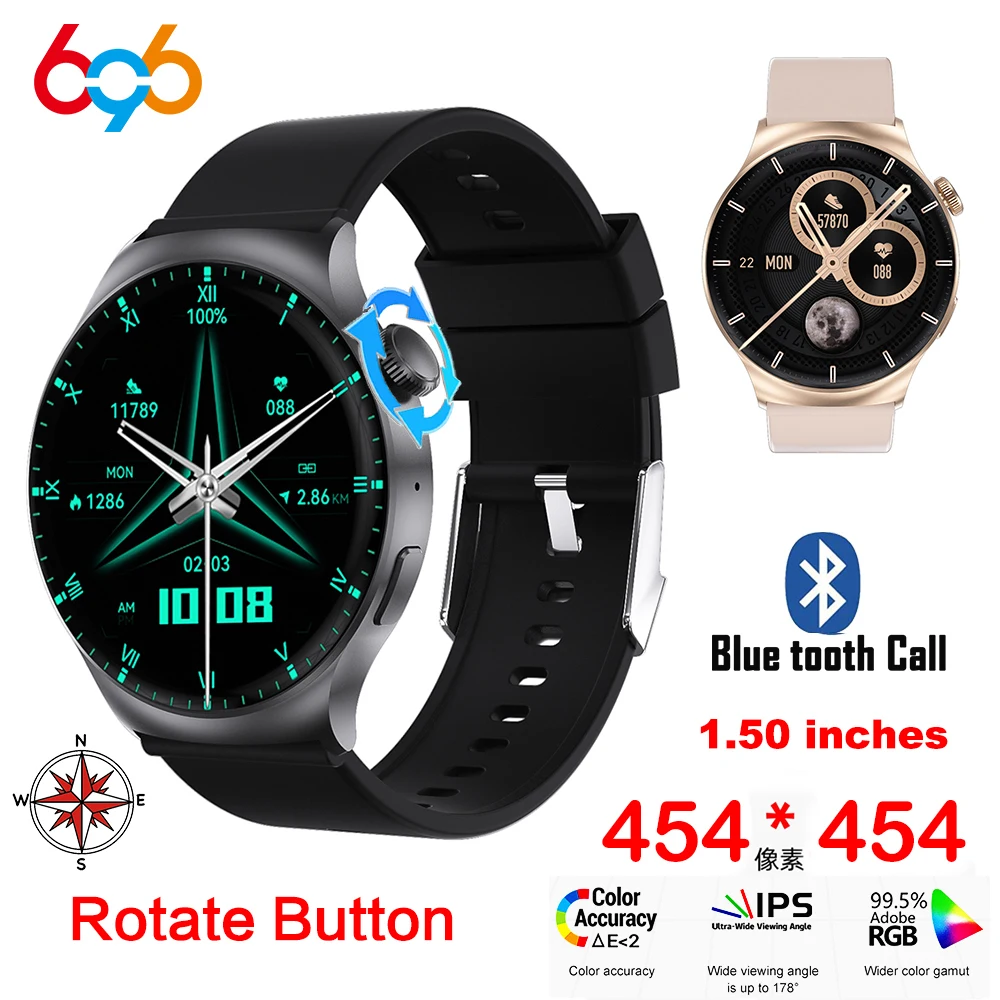 

New 1.5" IPS Screen Blue Tooth Call Smart Watch Wireless Charge Sports Fitness Heart Rate Bracelet Waterproof Women Smartwatch