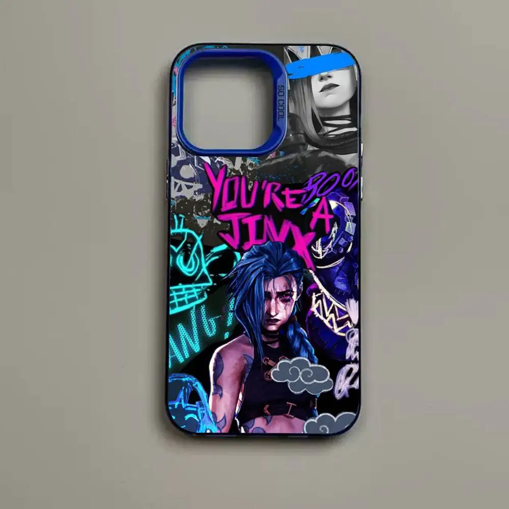 Jinx Matte Shockproof Phone Case – Anti-Fall Back Cover for League of Legends Fans