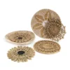 6Pcs Handmade Wall Hanging Woven Seagrass Basket African Boho Style Decorative Bowls Disks for Home Living Room Bedroom Decor 4