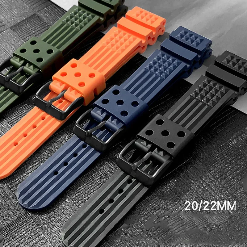 Cinturino Sportivo In Silicone 20Mm 22Mm Per Cinturino In Gomma Tpu Impermeabile Seiko Diving Per Accessori Per Orologi Citizen Water Ghost