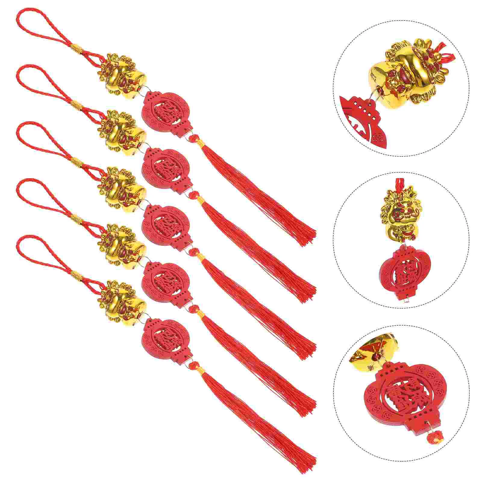 

Chinese Ingots Hanging Tassel Zodiac Dragon Hanging Tassel 2024 Lucky Fu Pendant Chinese New Year Hanging Ornament Home