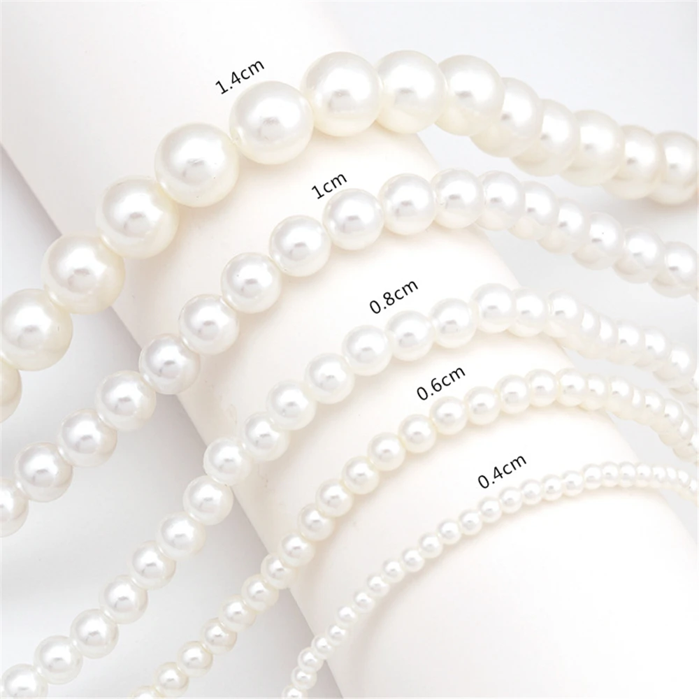 4/6/8/10/14mm Imitation Pearl Necklace Fashion Beaded Collar Chain Choker Necklace for Women Trendy Wedding Jewelry women jewelry