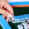 Mini Mahjong Set With Handbag Chinese Traditional Mahjong Board Game Toys Exquisitely Carved Family Leisure Time Strategy Game 4