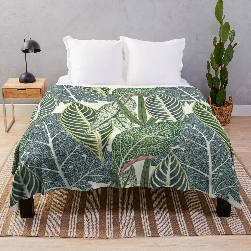 

Green tropical leaves VI Throw Blanket Plaid halloween Decorative Sofa Luxury Blankets