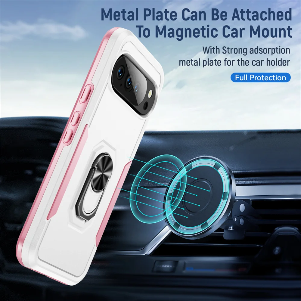 Luxury Armor Magnetic Folding Stand Phone Case with Color Collision Design