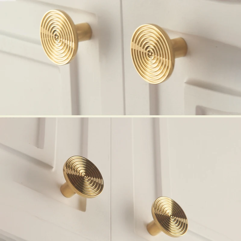 DIY Ripple Pattern/Gold Furniture Knob For Cabinet Kitchen Cupboard Drawer Pulls Home Decor/Cabinet Hardware Kitchen Accessories