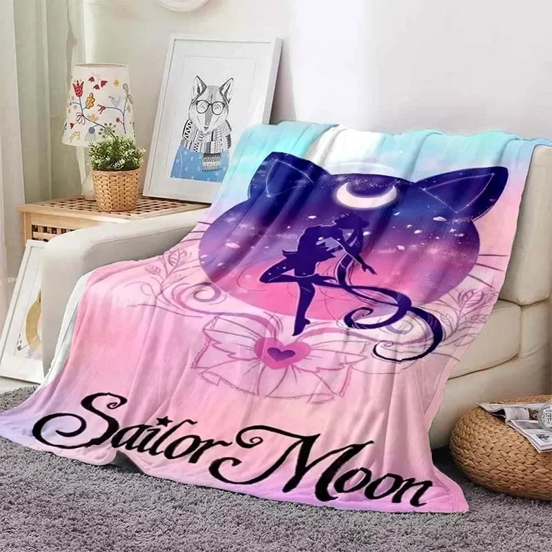 Anime Kawaii Sailor Moon Home Cartoon Printed Blanket Picnic Blanket Warm Flannel Soft and Comfortable Home Travel Birthday Gift 2