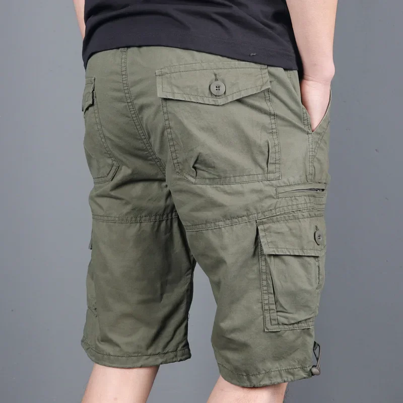 Summer 2023 Men's Military Cargo Shorts Tactical Joggers Shorts Men Loose Work Casual Cotton Shorts Man Clothing Plus Size 4XL