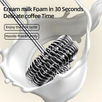 HOT  Electric Milk Frother + Egg Beater Wireless Type-C Charging 3 Speeds Mini Handheld Foam Maker Coffee Whisk Cooking Tools 1