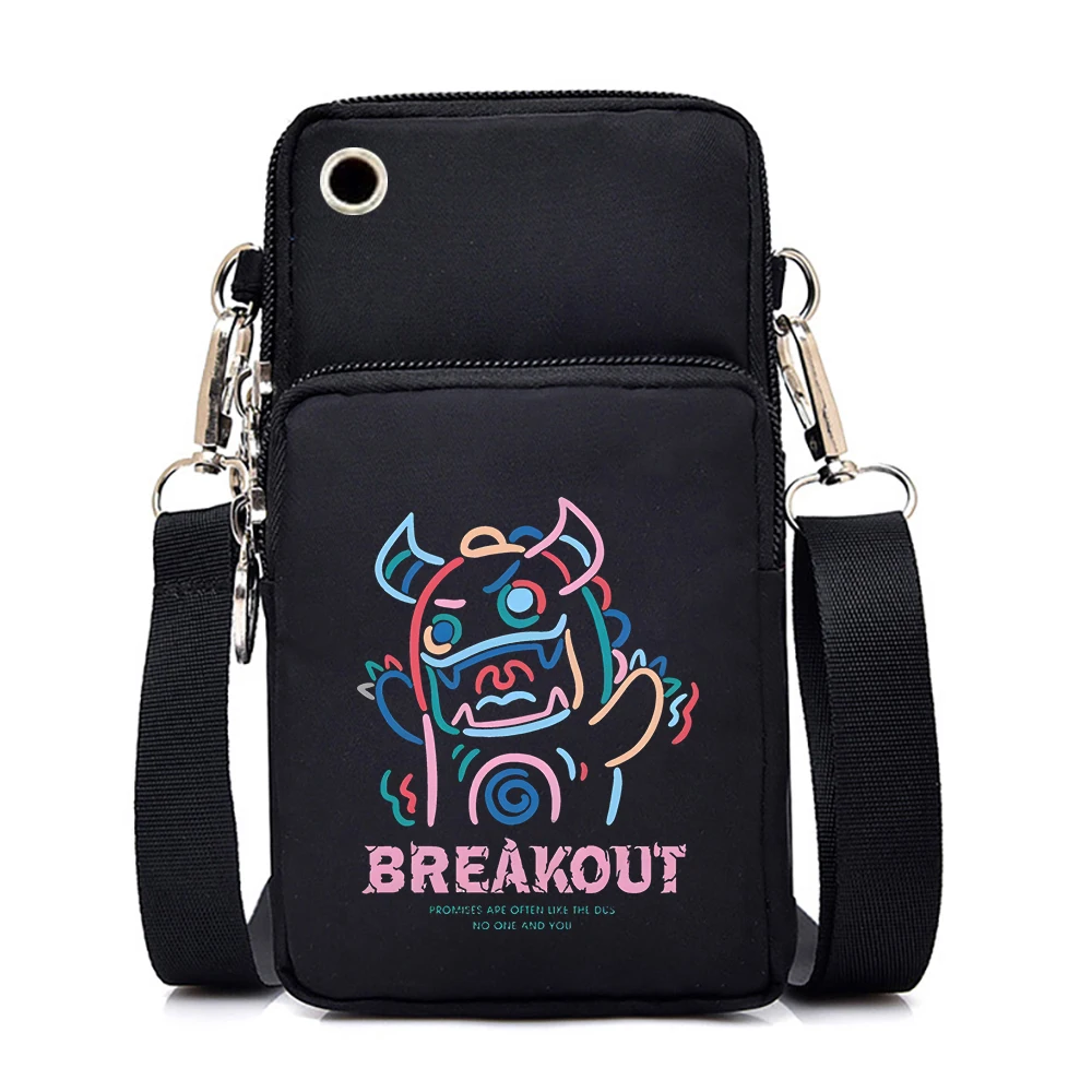 

Fashion Women Handbag Canvas Cartoon Shoulder Messenger Bag Funny Graphics Crossbody Bags for Women Mini Mobile Phone Bag