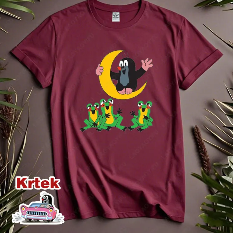 Couple The Mole Story Krtek Funny Printing TShirts 루즈 크루 넥 통기성 코튼 티셔츠 남성 여성 패션 캐주얼 카와이 탑스