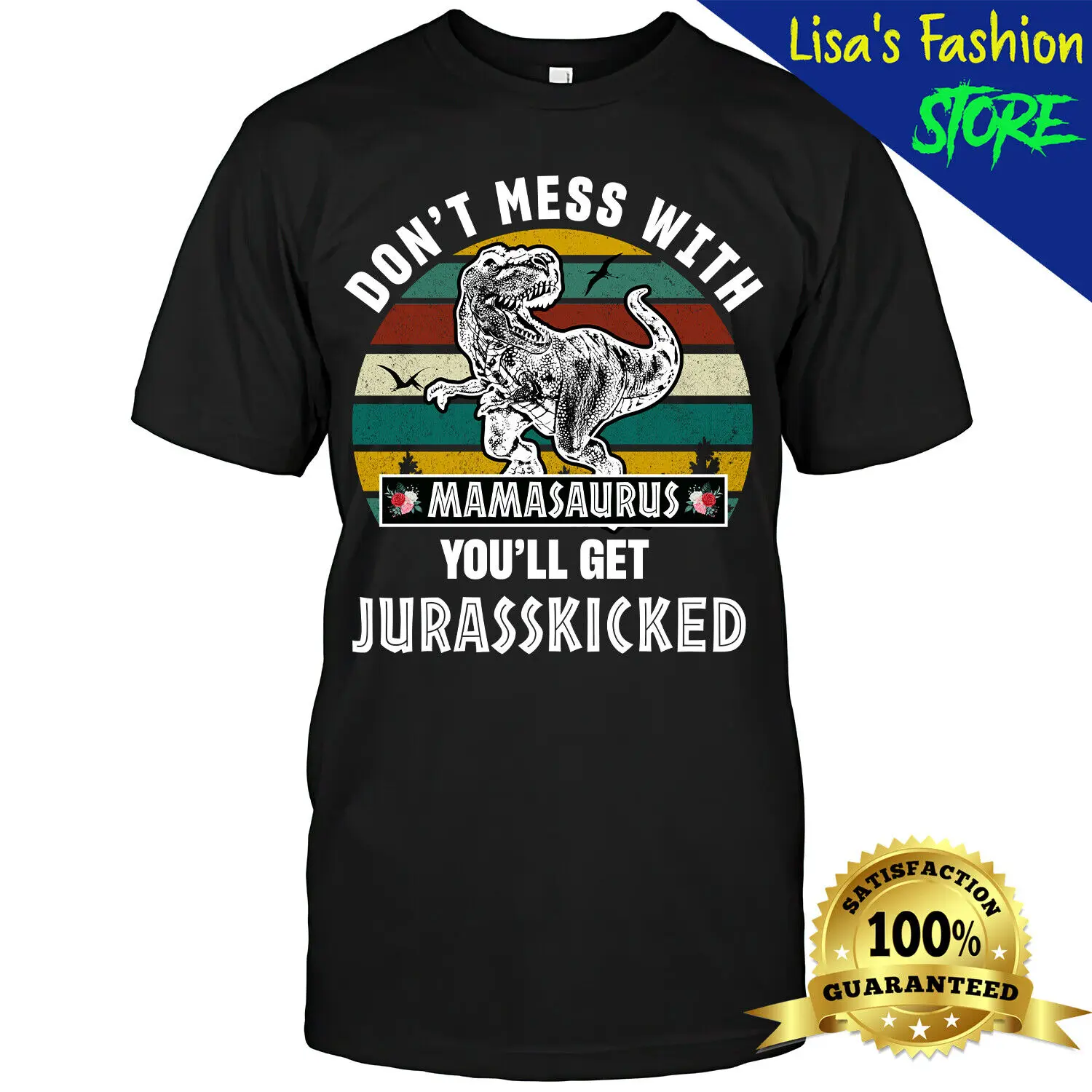 Non Mess With Mamasaurus T Rex Dinosaur Mom Mothers Day Shirt Maniche Lunghe O Corte